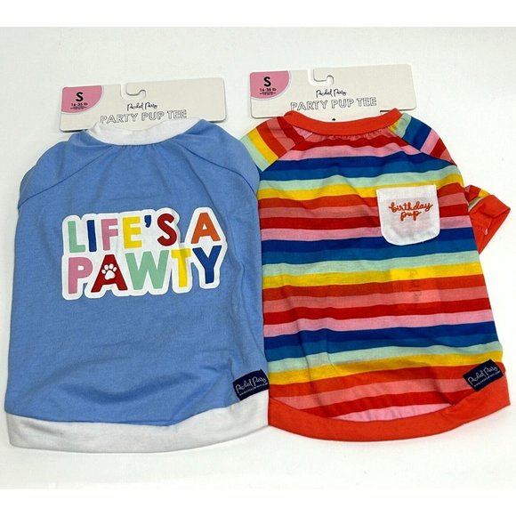 Packed Party Other - Packed Party Lot of 2 Dog Party T-Shirts Birthday Pup & Life's a Pawty Sz Large
